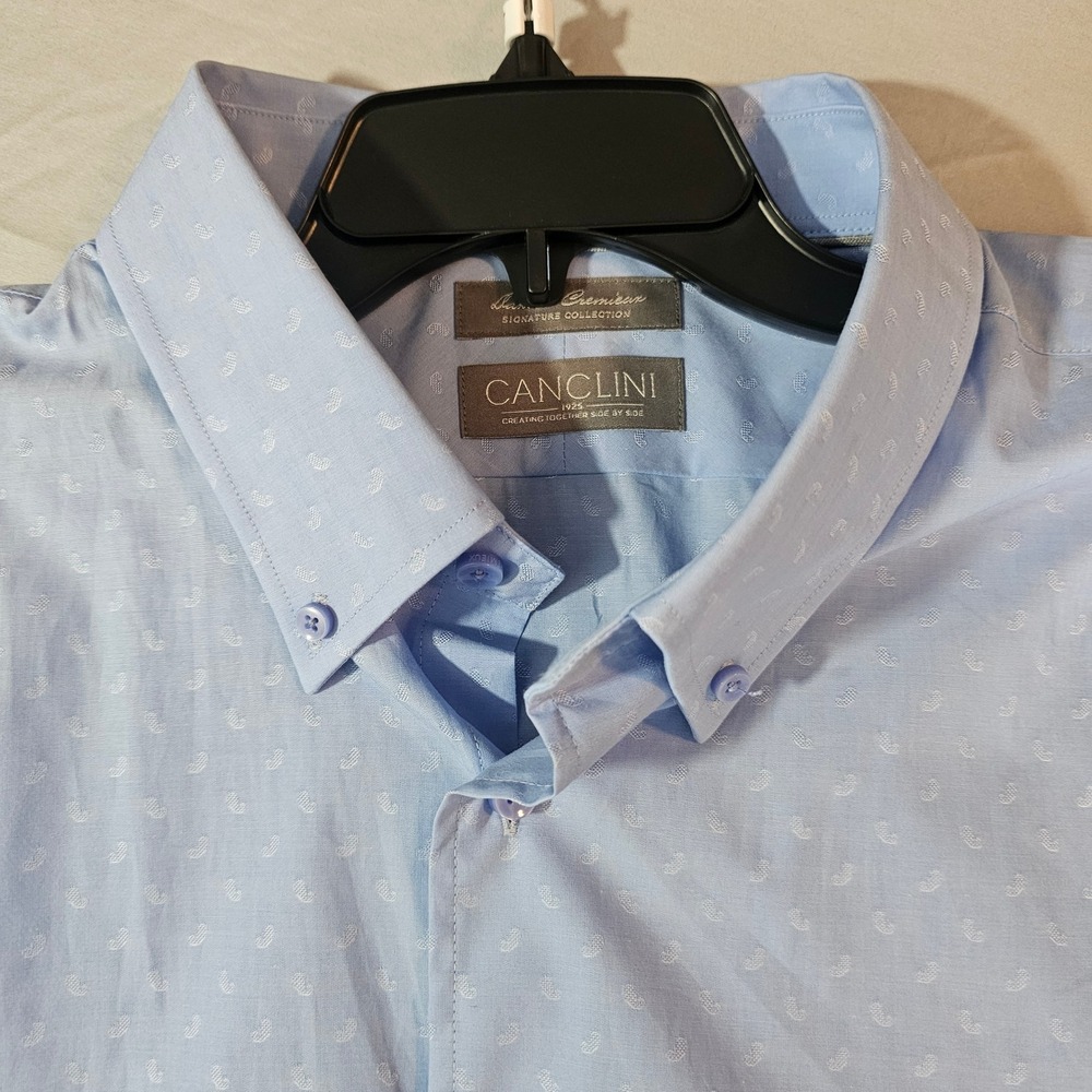 Daniel Cremieux Signature Canclini XXL Blue Paisley Dress Shirt NWT L561